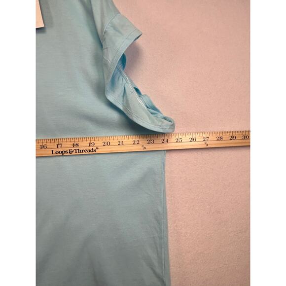 Crown & Ivy Ruffle Sleeve Blue T-shirt Top 2X Casual - Picture 10 of 10